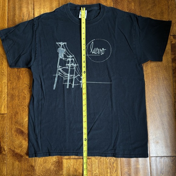 Lucero Band T-shirt Black White Power Line Art Large RARE READ - Picture 9 of 10